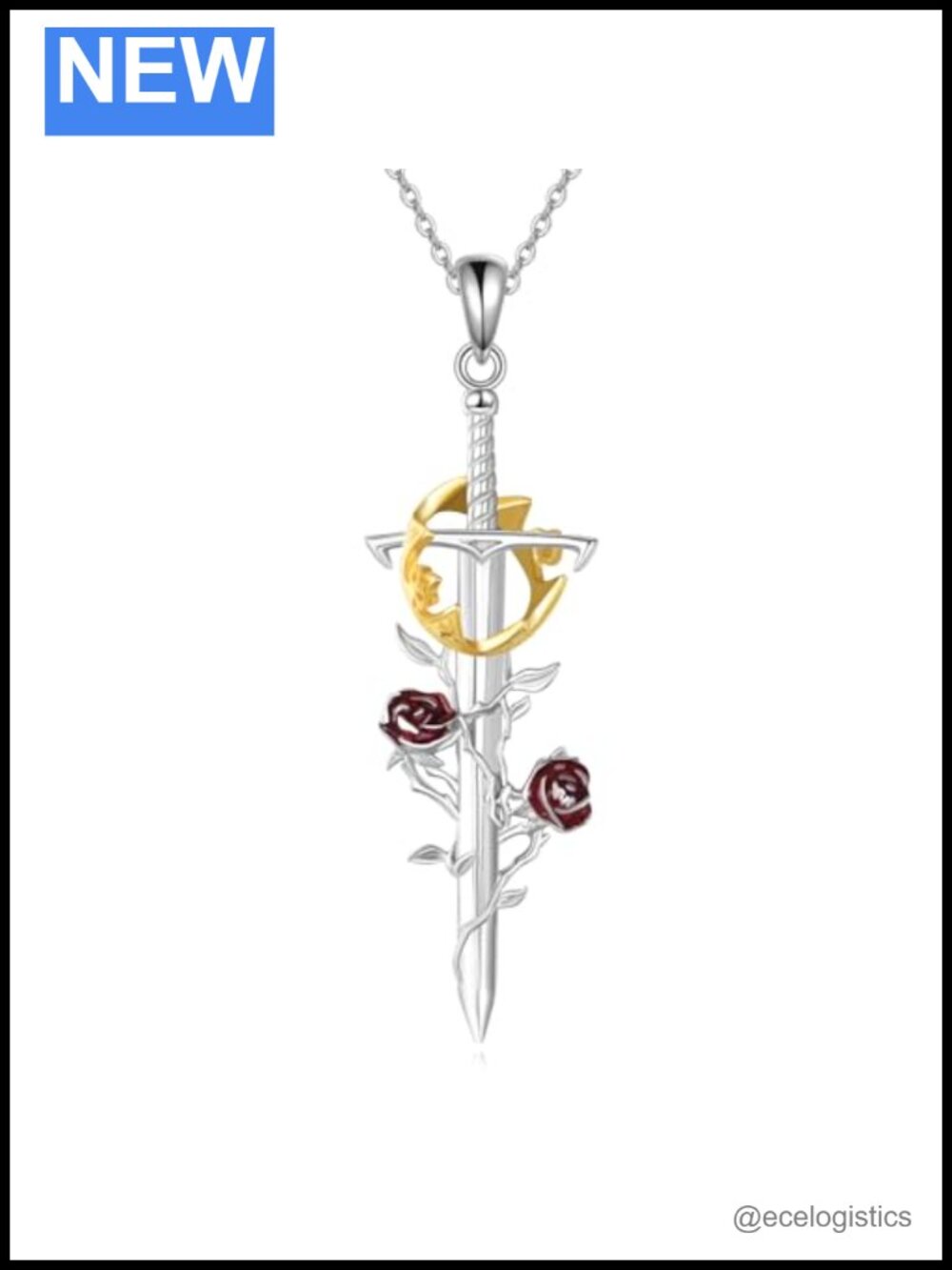 Sterling Silver Sword Pendant Necklace Adjustable Chain 18-20 in Gift Box
